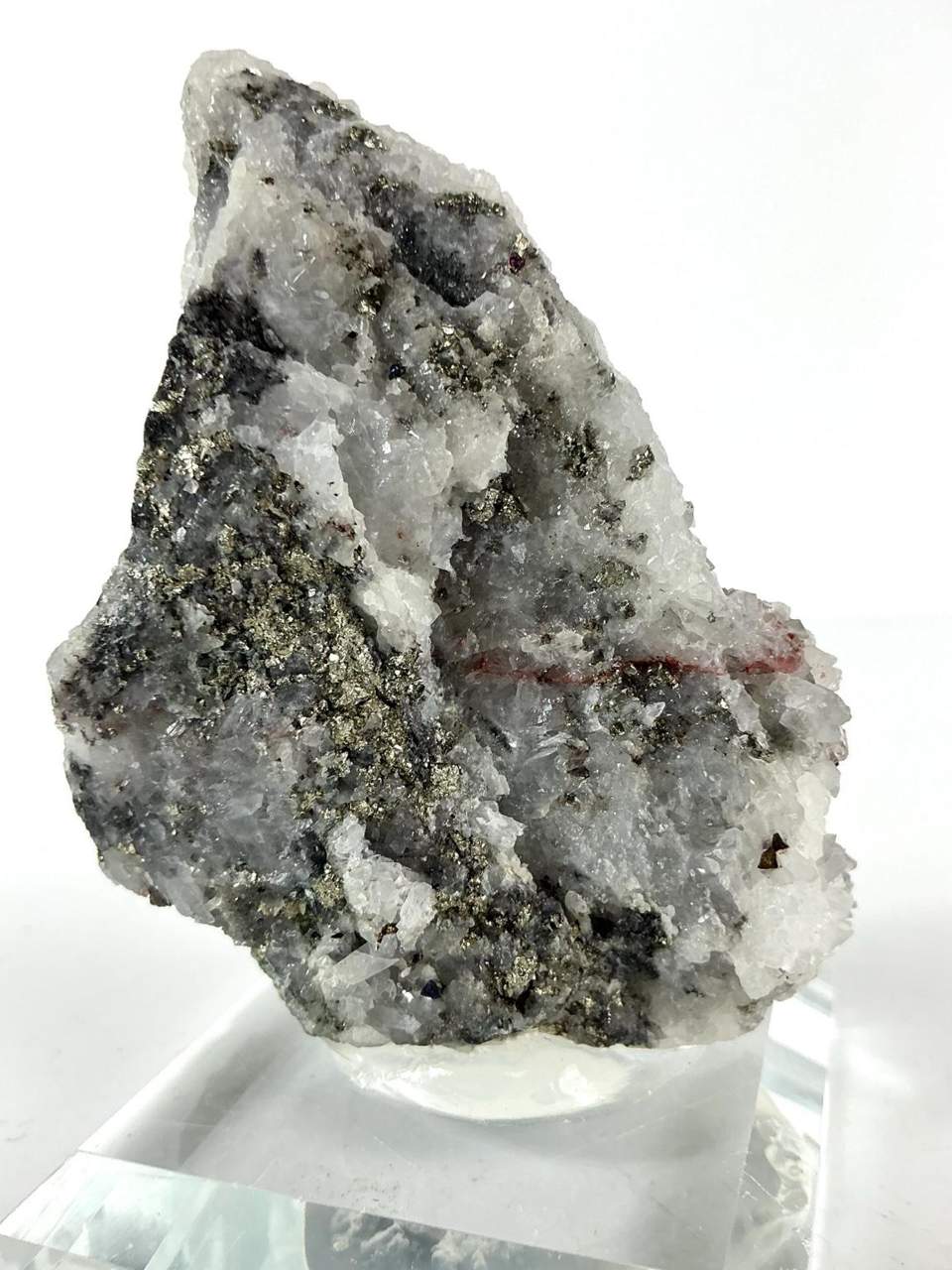 Quartz with Hematite and Pyrite, view 5 of five