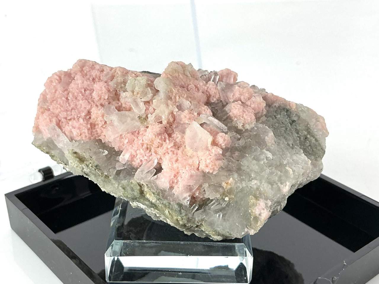 Natural view 2 of 7: pink Rhodochrosite with Quartz from Starnitsa, Bulgaria
