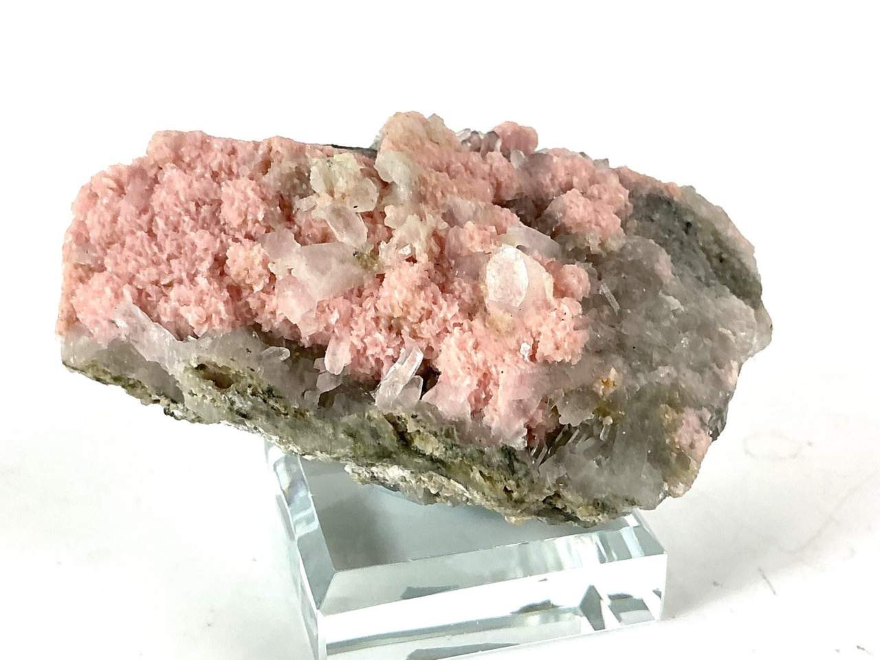 Natural view 3 of 7: pink Rhodochrosite with Quartz from Starnitsa, Bulgaria