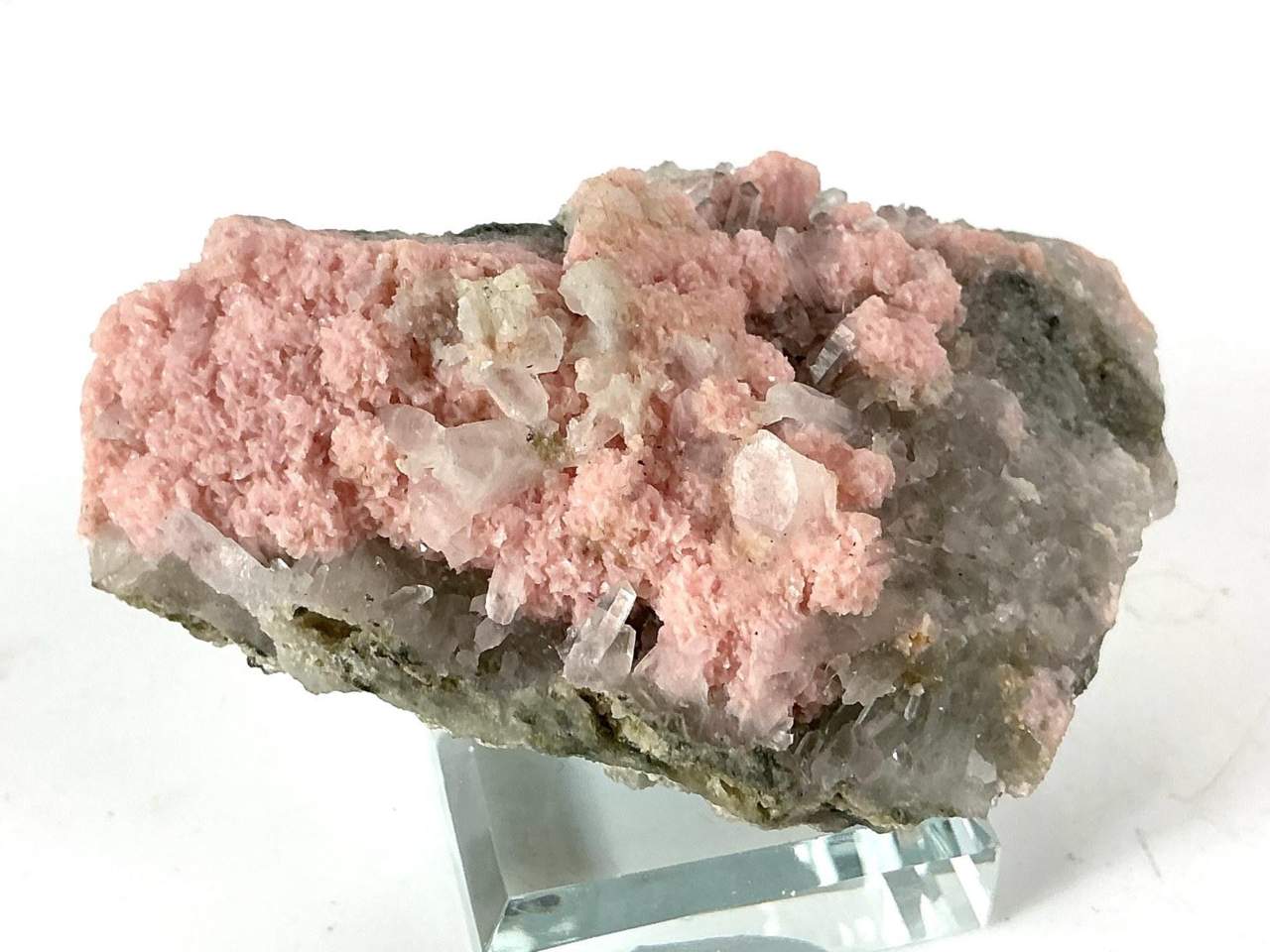 Natural view 4 of 7: pink Rhodochrosite with Quartz from Starnitsa, Bulgaria