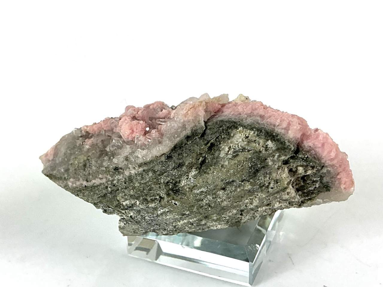 Natural view 6 of 7: pink Rhodochrosite with Quartz from Starnitsa, Bulgaria