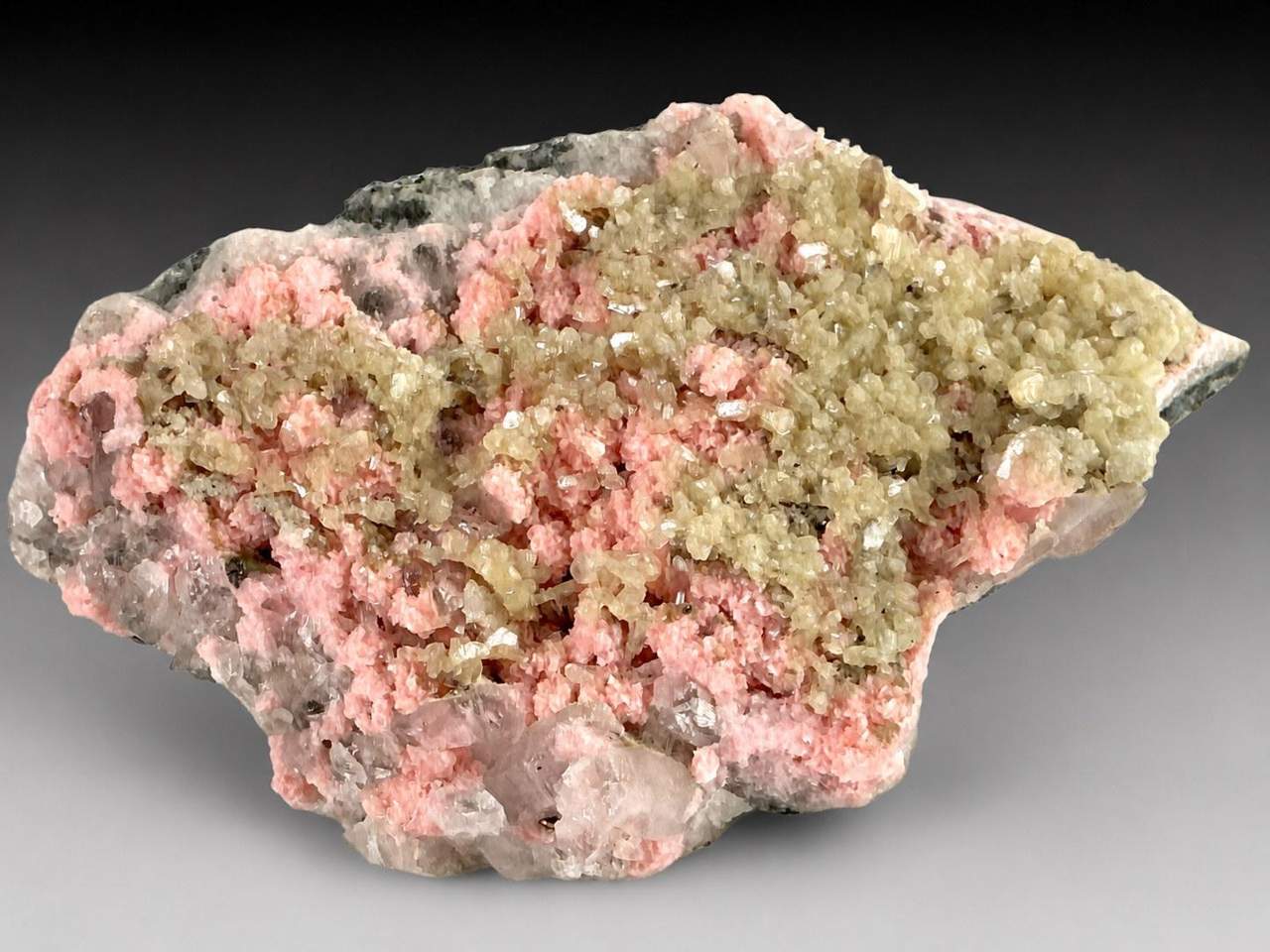 Starnitsa Rhodochrosite with Stilbite and Quartz, view 2 of 5