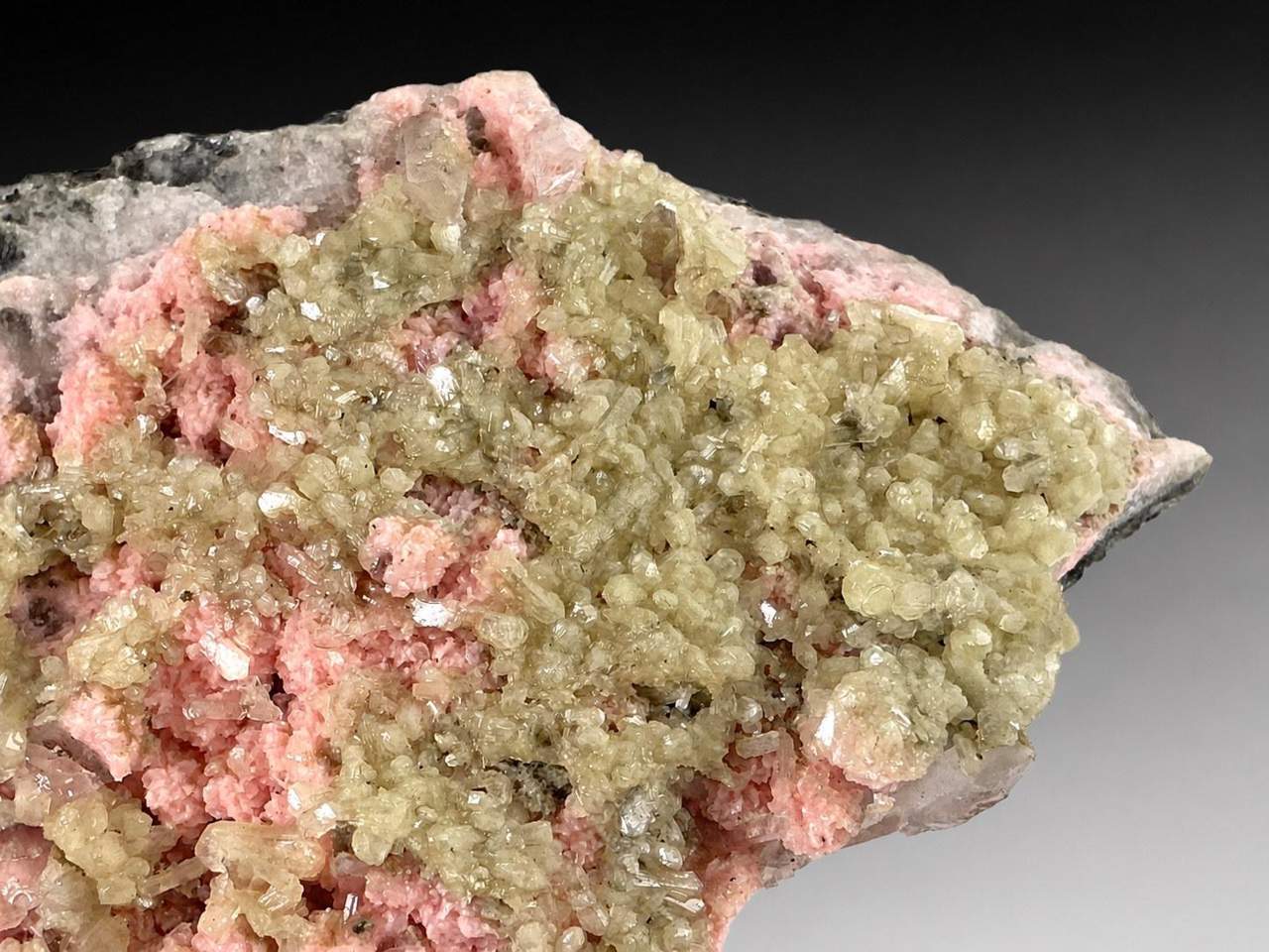 Starnitsa Rhodochrosite with Stilbite and Quartz, view 4 of 5