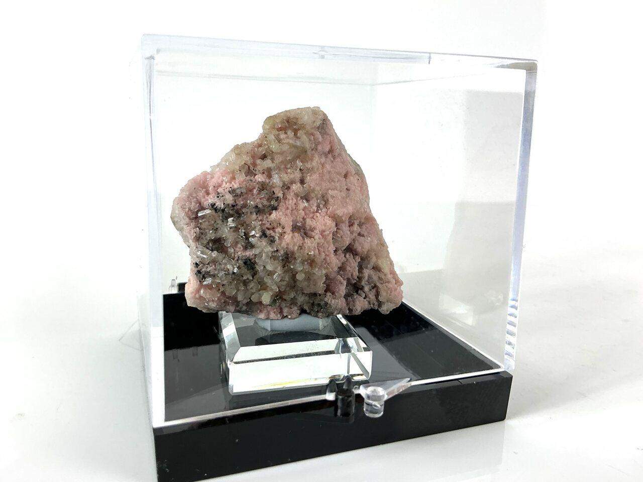 Boxed pink Rhodochrosite with Stilbite and Quartz from the Starnitsa Deposit in Bulgaria