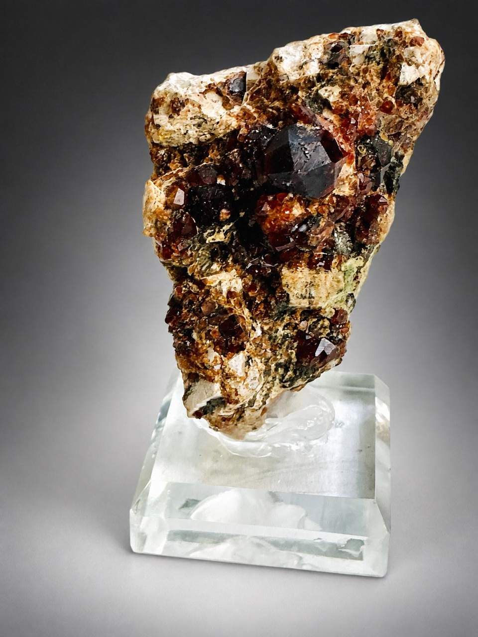 2 of 6: Spessartine Garnet on Feldspar miniature from Tongbei
