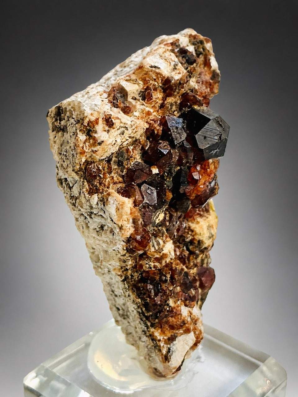 3 of 6: Spessartine Garnet on Feldspar miniature from Tongbei