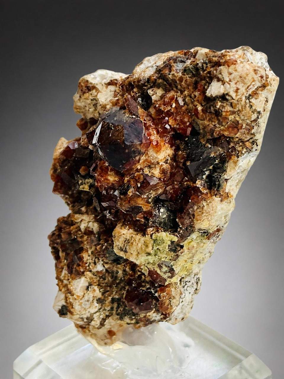 5 of 6: Spessartine Garnet on Feldspar miniature from Tongbei