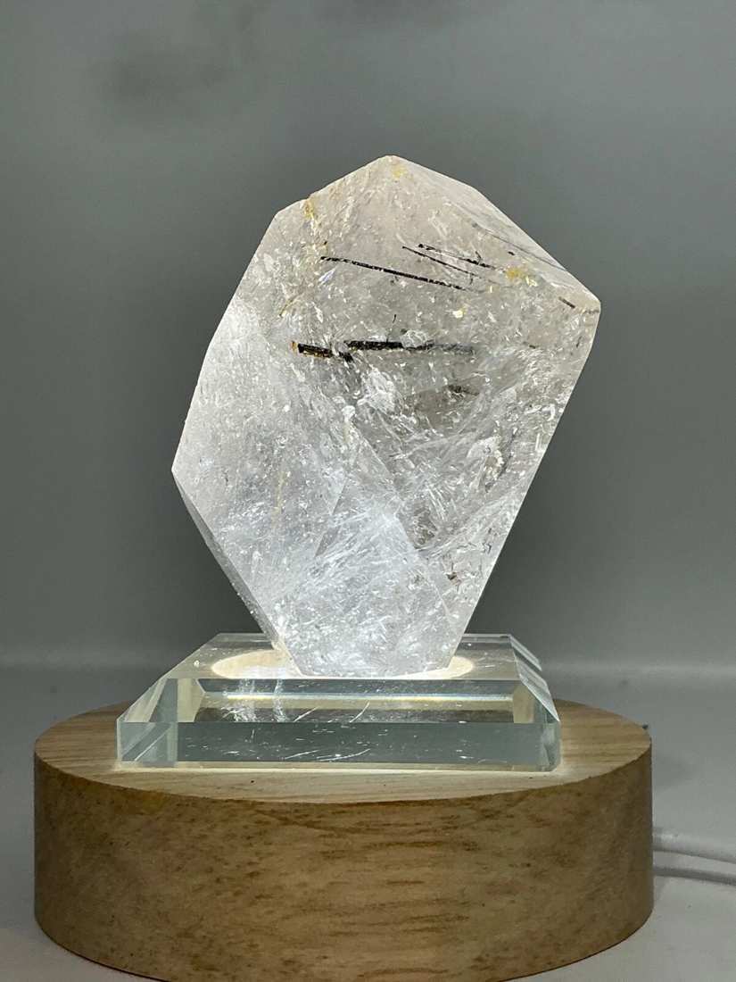 Polished Quartz with Dark Needle Inclusions — Brazil — 131 g