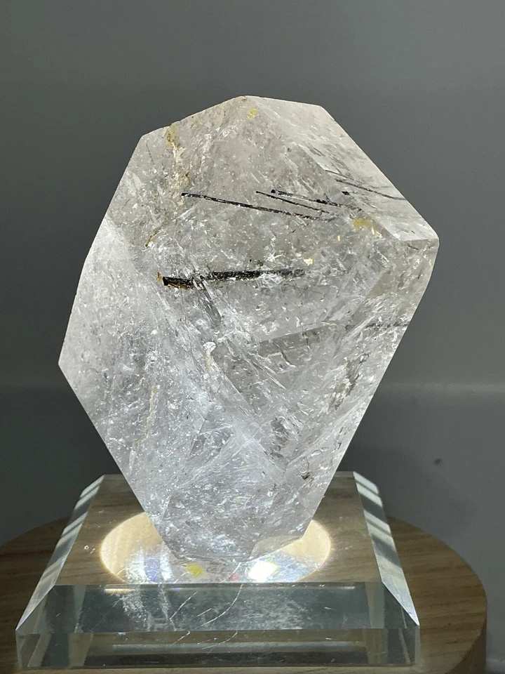 Polished Quartz with Dark Needle Inclusions — Brazil — 131 g — view 2