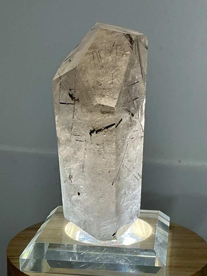 Polished Quartz with Dark Needle Inclusions — Brazil — 134 g — view 2
