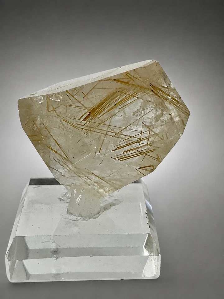 Polished Rutilated Quartz on Display Base — Minas Gerais, Brazil — 35 mm — view 2