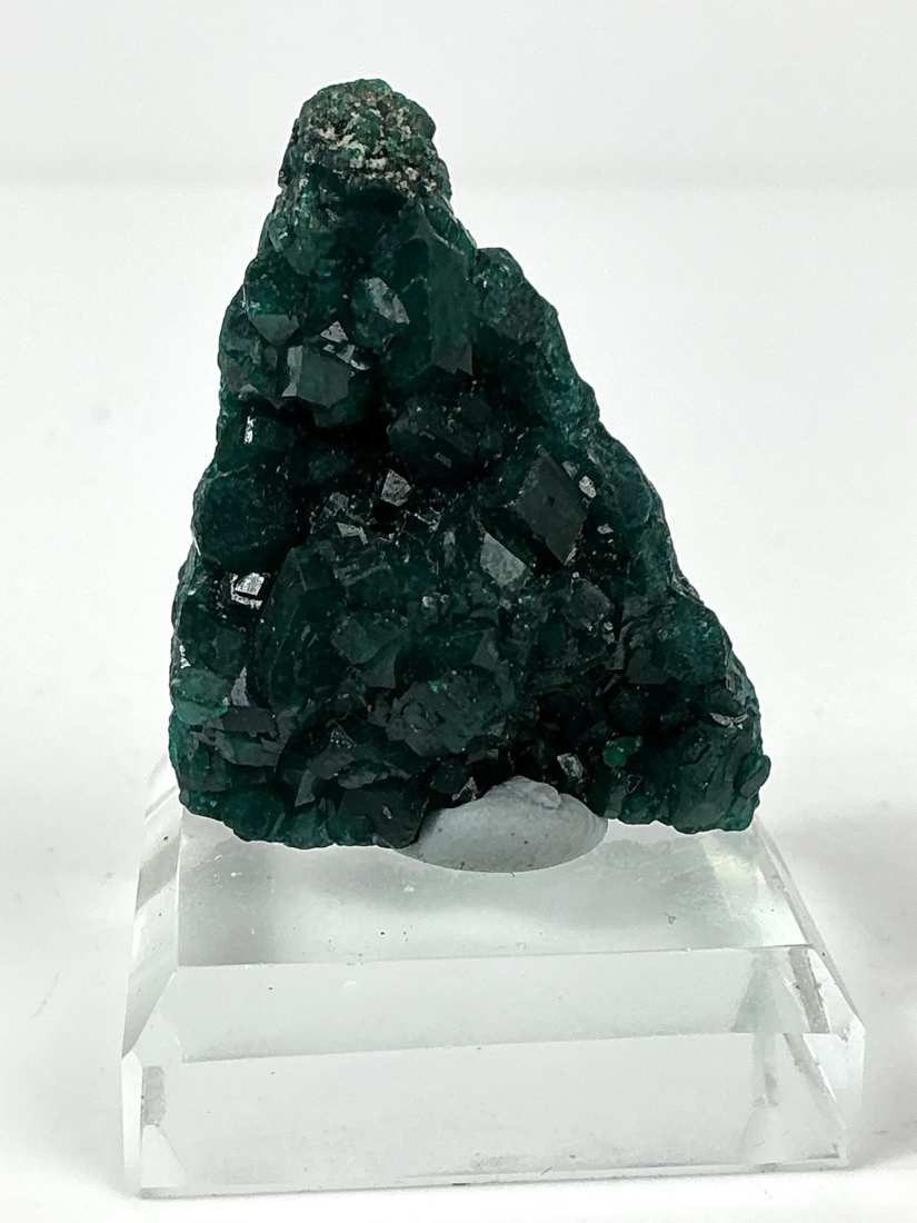 Dioptase with Fornacite from Mindouli, Congo, crystal faces and mineral association, view 3