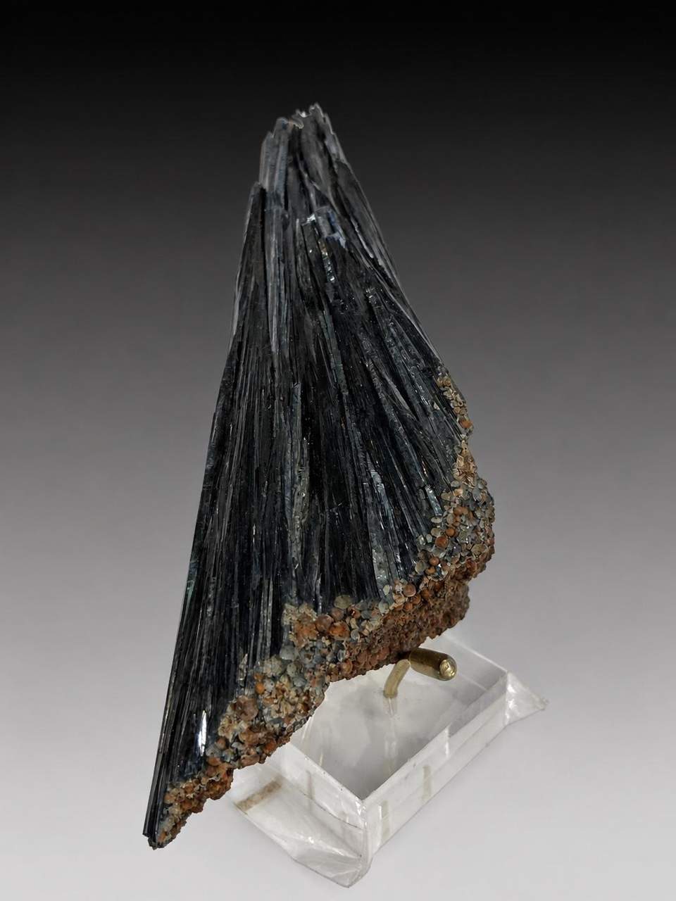 Dark blue-green bladed Vivianite crystal fan from Amazonas, Brazil